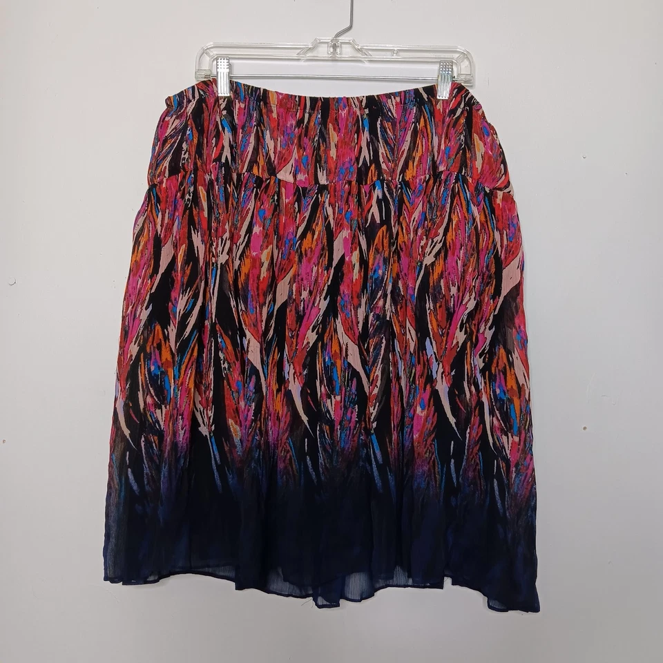 Falda midi boho abstracta talla grande Lane Bryant para mujer 18/20 fluida vibrante artística Foto 1 de 4
