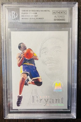 Kobe Bryant 1998-99 Skybox fusión de metal fundido RARO sin numerar/250 BGS auténtico Foto 1 de 4