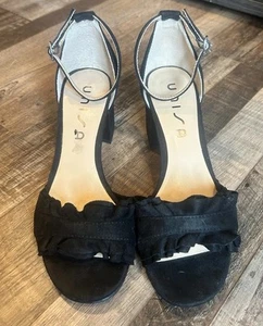 Unisa Adjustable Strap Black Suede Sandal Size 8M Never Worn - Picture 1 of 6