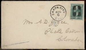 USA 1870s-80s Canyon City Colorado 3c Banknote Cover to Platte Canyon 94274 - Picture 1 of 2