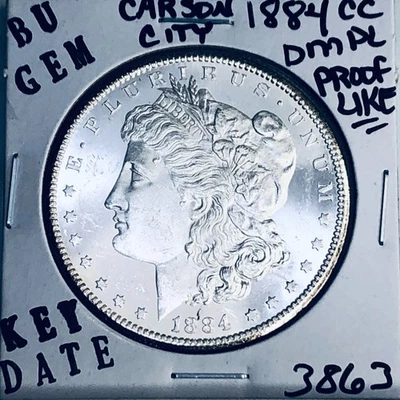 1884 CC BU GEM MORGAN SILVER DOLLAR UNC MS+++ U.S. MINT RARE KEY COIN 3863 - Image 1 of 3