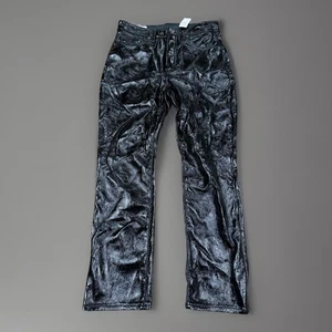 GAP Vintage Slim Pants Womens 28/6PBlack Faux Leather High Rise Straight Leg NEW - Picture 1 of 7