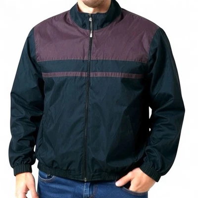 Chaqueta cortavientos Winner vintage bloque de color azul cremallera completa para hombre talla L Foto 1 de 4