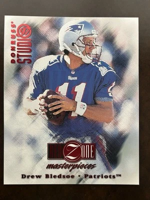 1997 DONRUSS STUDIO DREW BLEDSOE RED ZONE MASTERPIECES 399/3500 PATRIOTS - Image 1 of 2
