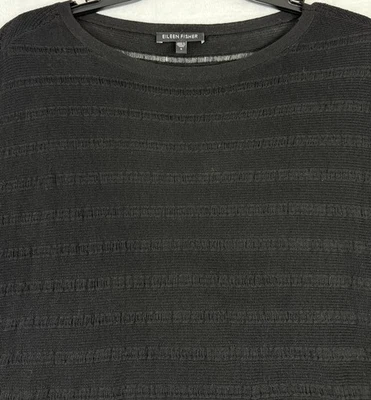 Suéter Eileen Fisher Pequeño Negro Ligero Hilo Italiano Mujer Foto 1 de 4