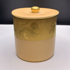 Antique LA Seynie Limoges Lion Orange Gold Porcelain Lidded Jar Trinket Box