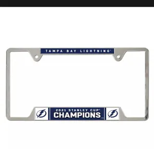 Tampa Bay Lightning 2021 Stanley Cup Champions Metal License Plate Frame NHL - Picture 1 of 2