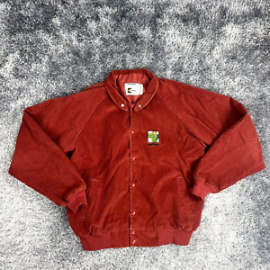 Vintage K Brand Jacket Mens Extra Large Red Corduroy AgriGold Farmers Snap USA