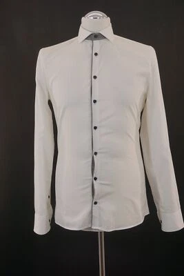 Finshley & Harding Business Camicia KW38 S Bianco Manica Colletto a Squalo - Immagine 1 di 4
