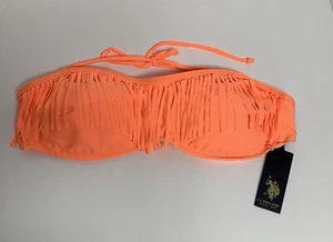U.S. Polo Assn. | Women's Size XL | Orange Fringe Bandeau Swim Top NWT - Picture 1 of 10