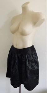 See By Chloe Mini Skirt Quilt Brocade Black Leopard Jacquard Volume AU8-IT40-S - Picture 1 of 15