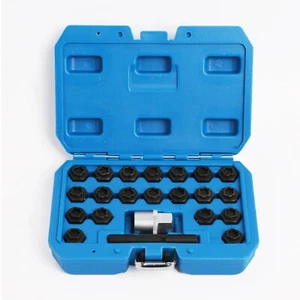 22 Pieces Unique BMW Wheel Locking Key Set With 1/2" Dive Socket Adaptor and Bar - Picture 1 of 7