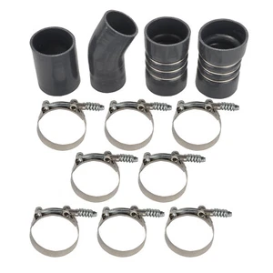 Juego de botas y abrazaderas de silicona Turbo Intercooler para Ford 6.0 6.0L 2003-2007 negro - Imagen 1 de 10