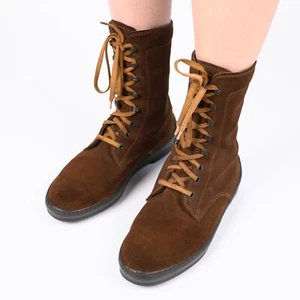 Tod’s Vibram Brown Suede Lace-Up Ankle Combat Boots Size EU 38 / US 8 - Bild 1 von 5