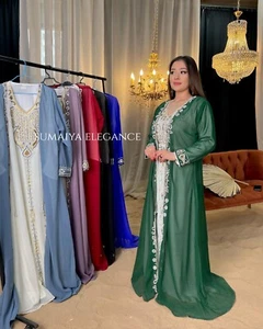 SALE New Moroccan Dubai Kaftans Farasha Abaya Dress Very Fancy Long Gown SE 1175 - Picture 1 of 4