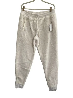 PJ Salvage Medium Teddy Sherpa Fluffy Fleece Jogger Pants Lounge Ivory NWT #PQAA - Image 1 of 4