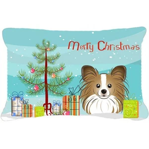 Carolines Treasures BB1620PW1216 Christmas Tree & Papillon Fabric Decorative ... - Picture 1 of 1