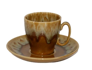 Canonsburg Cup Saucer Butterscotch Drip Glaze Mug Vintage USA MCM Retro Inv HH - Picture 1 of 7