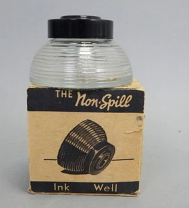NOS WWII Preferred US Navy Contract Füllfederhalter Glas verschüttet Tintenfass Topf - Bild 1 von 5