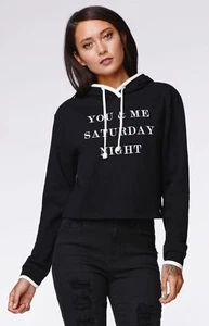 WOMEN'S/JRS GIRLS KENDALL & KYLIE CROPPED HOODIE YOU ME SATURDAY SIZE L LARGE - Picture 1 of 1