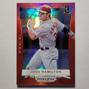 2012 Panini Prizm Baseball Josh Hamilton Red Prizm #48