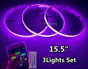 15.5"Brightest TRIPLE ROW Bluetooth+Remote Slingshot RGB Color LED Wheel Lights - Picture 1 of 11