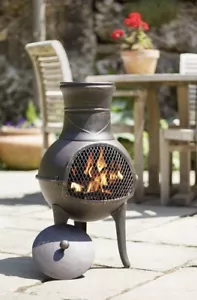 More details for la hacienda clifton chiminea log burner /  patio heater steel fire pit.