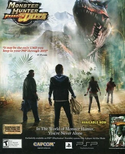 2009 Print Ad of PlayStation Monster Hunter Freedom Unite game advertisement - Picture 1 of 2