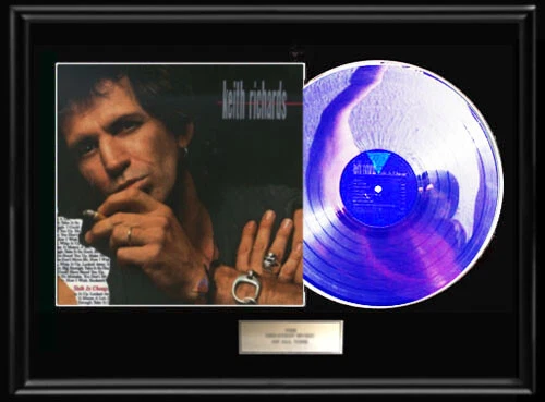 KEITH RICHARDS WHITE GOLD SILVER PLATINUM TONED RECORD LP  ROLLING STONES - Image 1 of 1