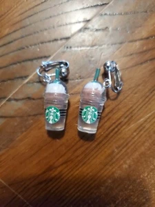 Clip On Frappuccino Ohrringe Handarbeit KOSTENLOSER VERSAND  - Bild 1 von 3
