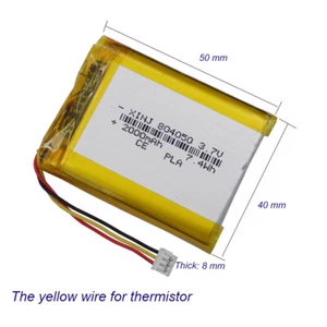 3.7V 2000mAh 7.4Wh Rechargeable Li-Polymer Li Battery 804050 JST 3Pin 1.5mm Plug - Picture 1 of 6