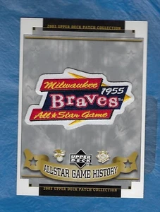 2003 UPPER DECK WORLD PATCH COLLEZIONE BOX TOPPER #22 BRAVES 1955 ALL STAR GAME - Foto 1 di 2