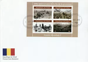 Chad 2019 FDC WWI WW1 End of World War I 4v M/S I Military Stamps - Picture 1 of 1