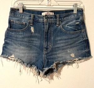 Pantalones cortos de mezclilla desgastados Hollister para mujer dobladillo crudo talla 3 - Imagen 1 de 2