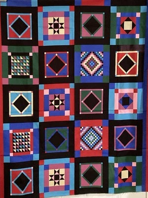 Bright Color Amish Quilt Block Cheater Quilt Joan Kessler Concord Fabrics 2Yx42W - Image 1 of 4