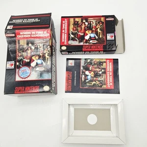 Where in Time is Carmen Sandiego SNES Big Box + Manuale - No Gioco - Foto 1 di 20