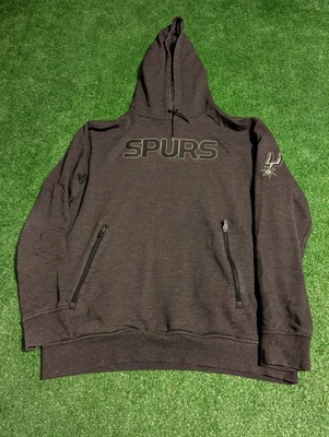 San Antonio Spurs NBA Fanatics Hoodie Men’s Large Black Gray Logo Pullover - Image 1 of 4