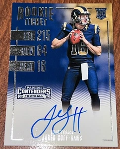 2016 Jared Goff Panini Contenders Rookie Ticket Auto RC #301 Rams Lions - Bild 1 von 2