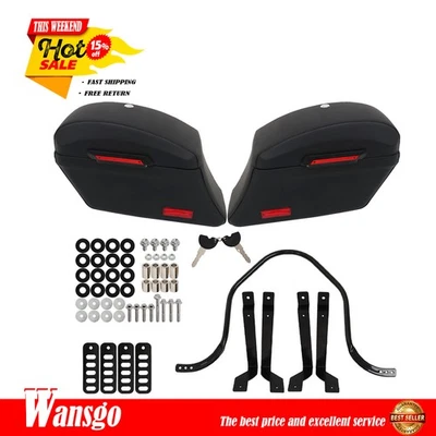 Bolsas rígidas universales negras para equipaje de motocicleta para Yamaha Kawasaki Honda Foto 1 de 4