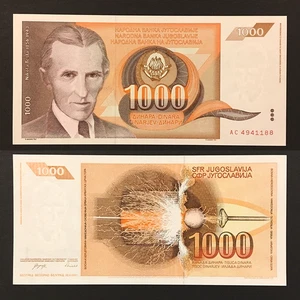 Yugoslavia 1990 1000 dinar UNC pick 107 Nikola Tesla - Picture 1 of 1