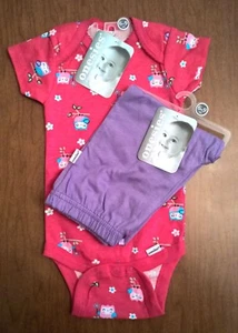 Gerber Baby Girl Onesie & Pants SZ: 6-9 Mon Pink Owls New Shower Gift - Picture 1 of 1