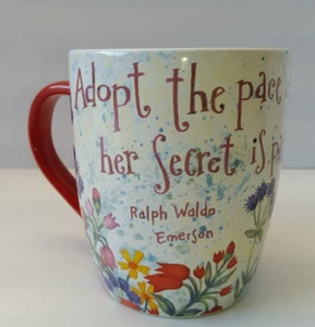 Taza de café floral Gibson Home Laurie Gates Birdhouse 18 oz "Adopt the Peace..." - Imagen 1 de 11