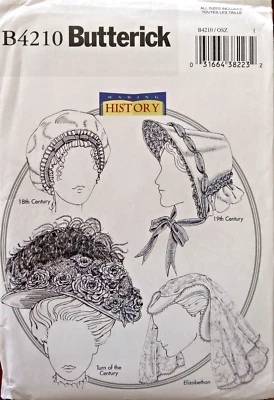 Butterick Historical Vintage Hats Bonnet Costume Accessories Sewing pattern 4210 - Image 1 of 2