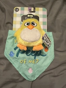 Dog bandana and toy set new you want a peep of me Easter bandana & toy size L/XL - Picture 1 of 5
