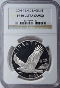 2008-P BALD EAGLE COMMEMORATIVE SILVER $1 ~ NICE NGC PR70UCAM! - Picture 1 of 2