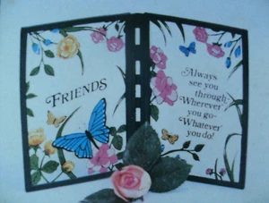 NUEVO Letrero de Mesa Placa Decorativa Mariposa Floral Friends 10 x 7 pulgadas - Imagen 1 de 2