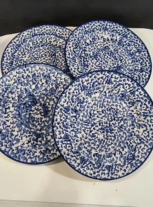 Platos de cena Royal Majestic Country Time azul salpicaduras (juego de 4) en muy buena condición - Imagen 1 de 8