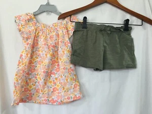 NWT Carter's Girls 2pc Set Floral Shirt Shorts set 24 Months, 2T, 4T, 5T - Picture 1 of 4