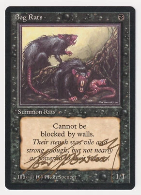 Gold Signed Bog Rats NM The Dark Artist Ron Spencer 1994 WOTC MTG Magic Vintage! - Image 1 of 2