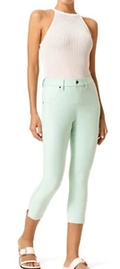 HUE Women's Ankle Slit Essential Denim Capri Leggings, Aqua Foam Size L - Picture 1 of 3